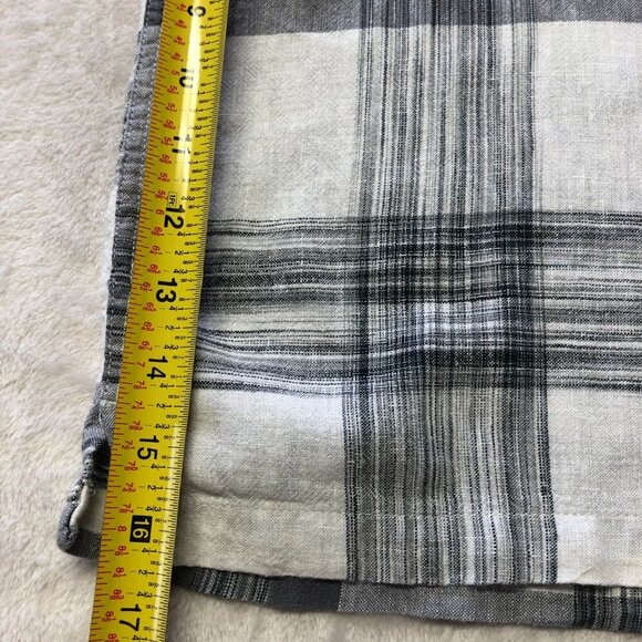 Haggar Men's Linen Plaid Grey & White Short Sleeve Button Down Shirt Size M - Picture 8 of 9